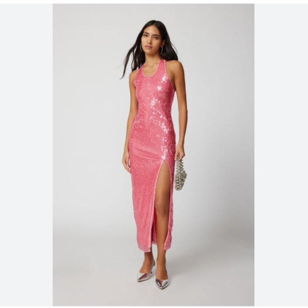 Urban Outfitters Harley Sequin Halter Maxi Dress